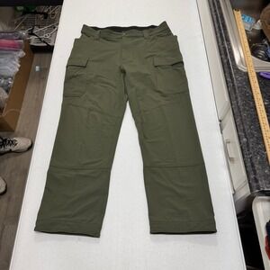 Duluth Trading Co Mens Olive Green Cargo Tactical Pants 34x30 Nylon Stretch